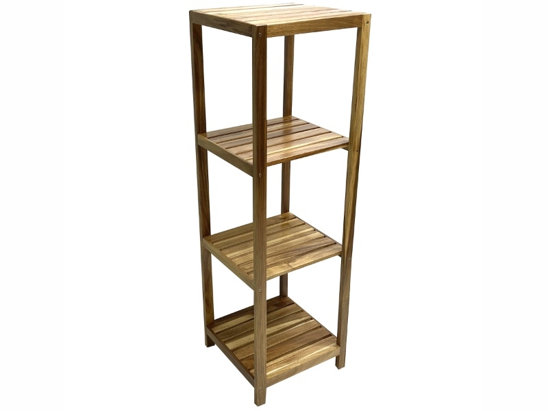 Superior Acacia Wood 4-Tier Bath Shelf - Eco-Friendly KD Storage Rack